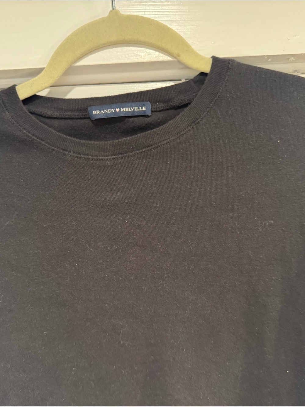 Brandy Melville Black Crewneck Tee with Branded Tag